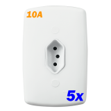 Kit 5 Tomadas 10a - Mônaco Dicompel